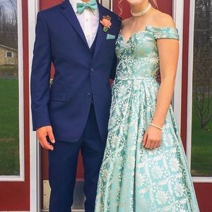 Johnathon Kayne Mint Ball Gown Prom Dress